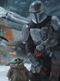 Din Djarin and Grogu in The Mandalorian.
