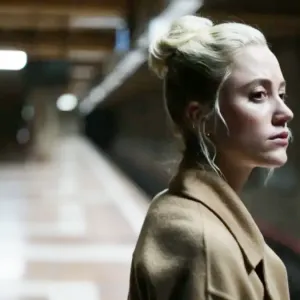 A woman waits for a subway in Watcher.