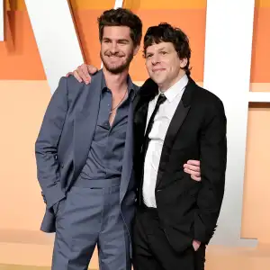 The Social Network Andrew Garfield and Jesse Eisenberg Reunite at the 2025 Vanity Fair Oscar Party