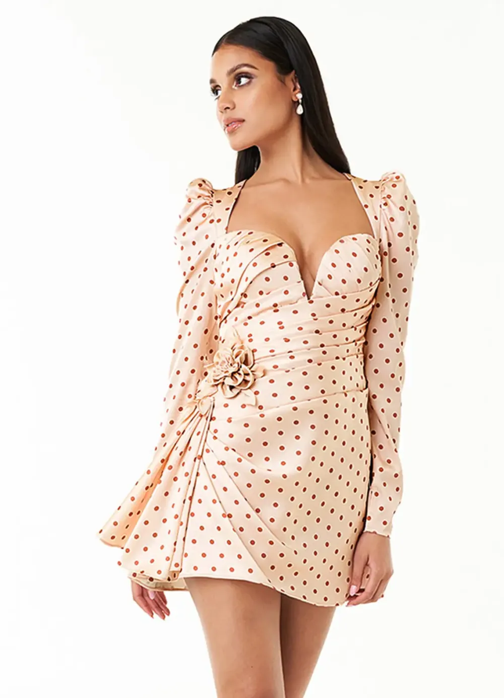 Azazie Atelier polka dot dress