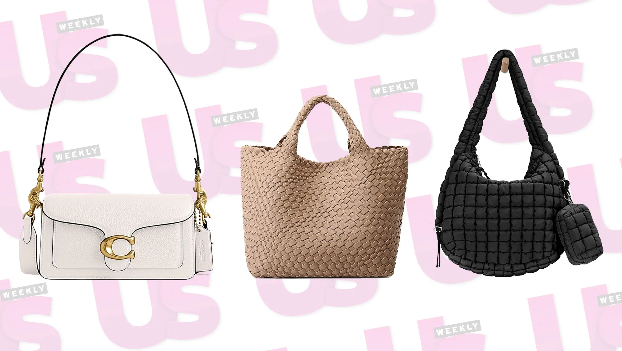 Coach, woven and puffer bag on Amazon