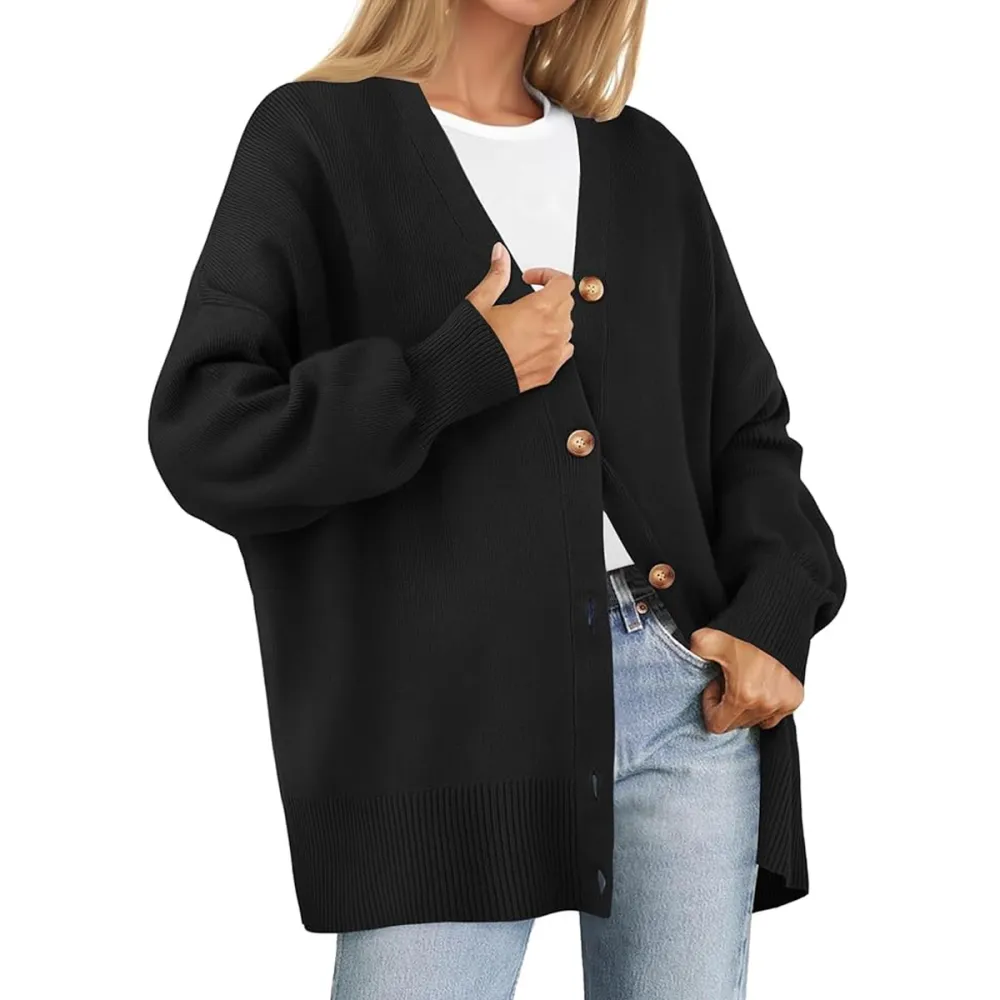 LILLUSORY Oversized V-neck Knit Cardigan Amazon