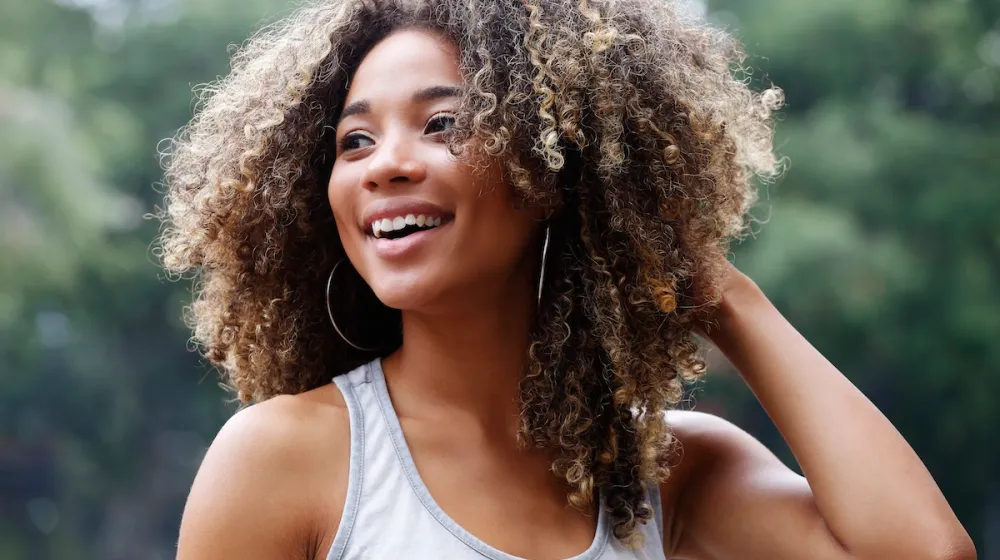 Person with curly hair