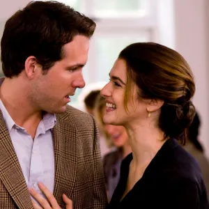 A woman smiles at a man in Definitely, Maybe.