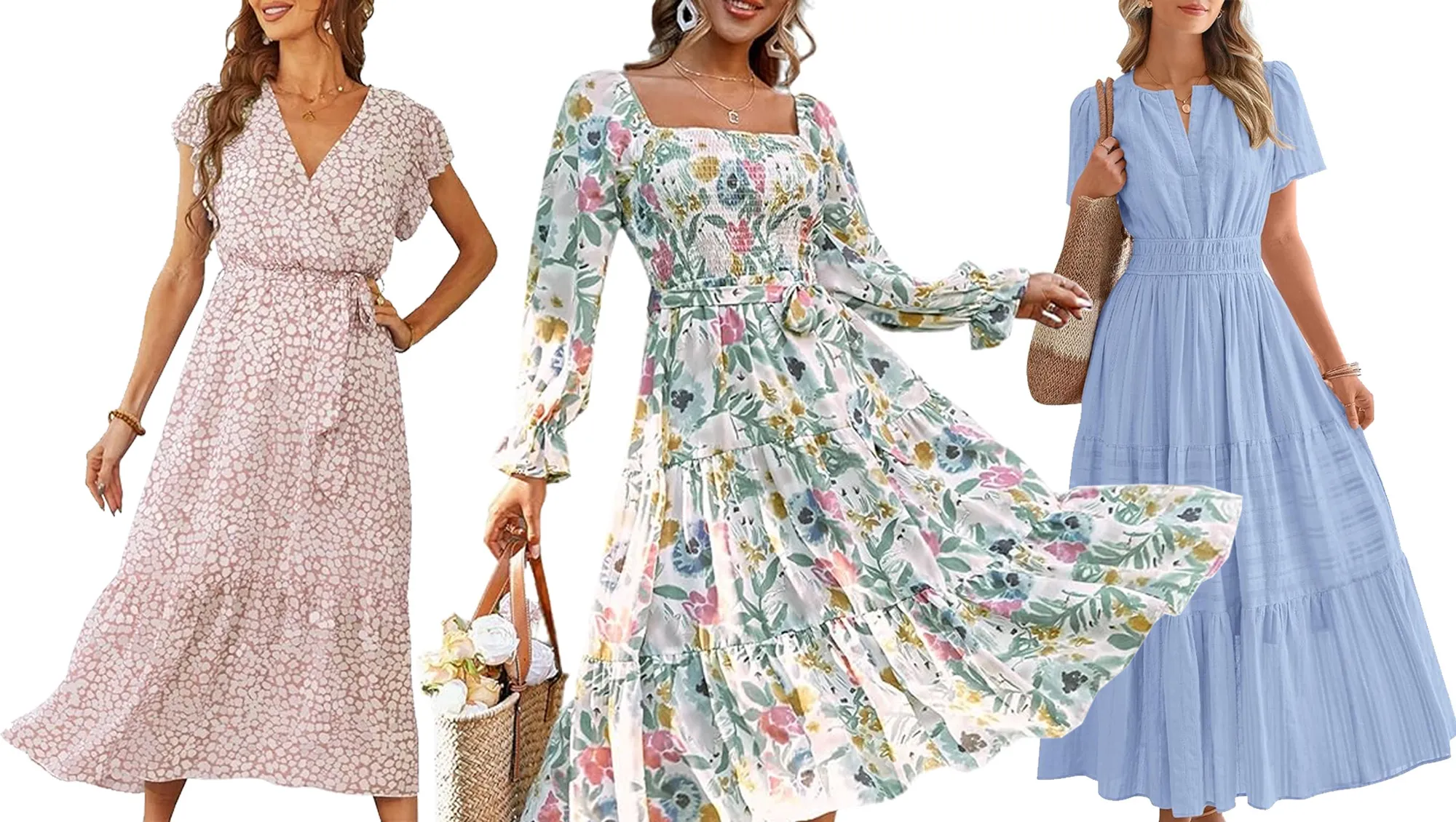 pink, blue and pastel dresses from Amazon