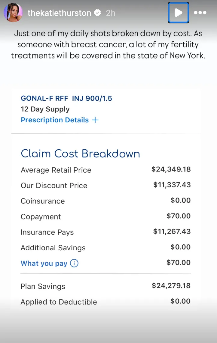 Katie Thurston fertility treatments