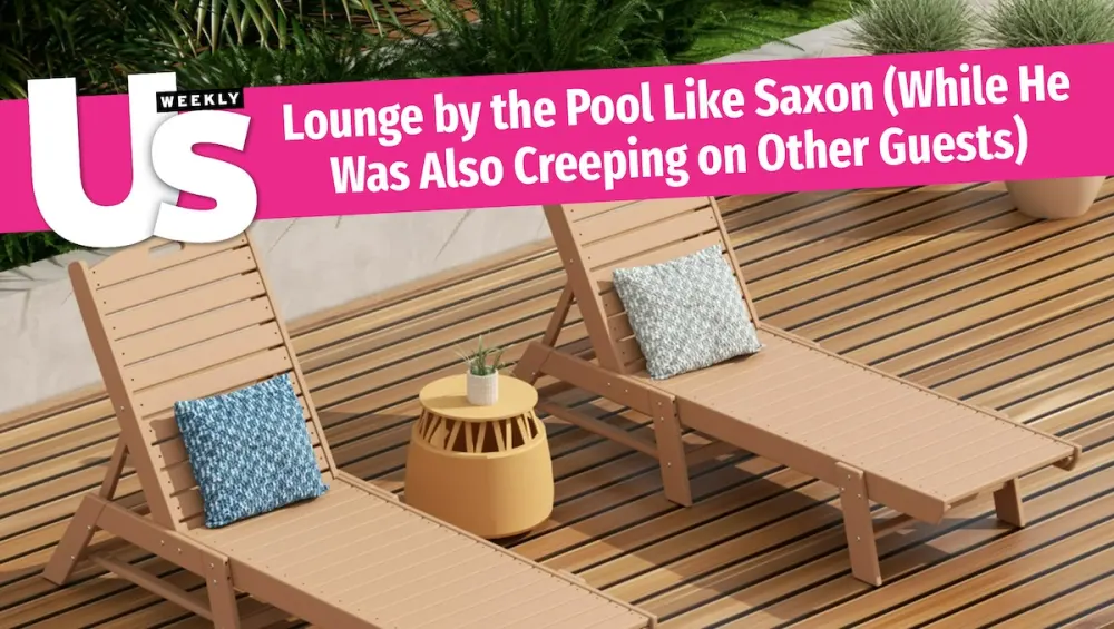 'Lounge by the pool' over pool chairs