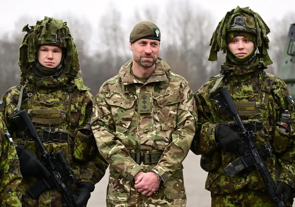 Prince William Dons Full Military Fatigues While Visiting British Troops in Estonia