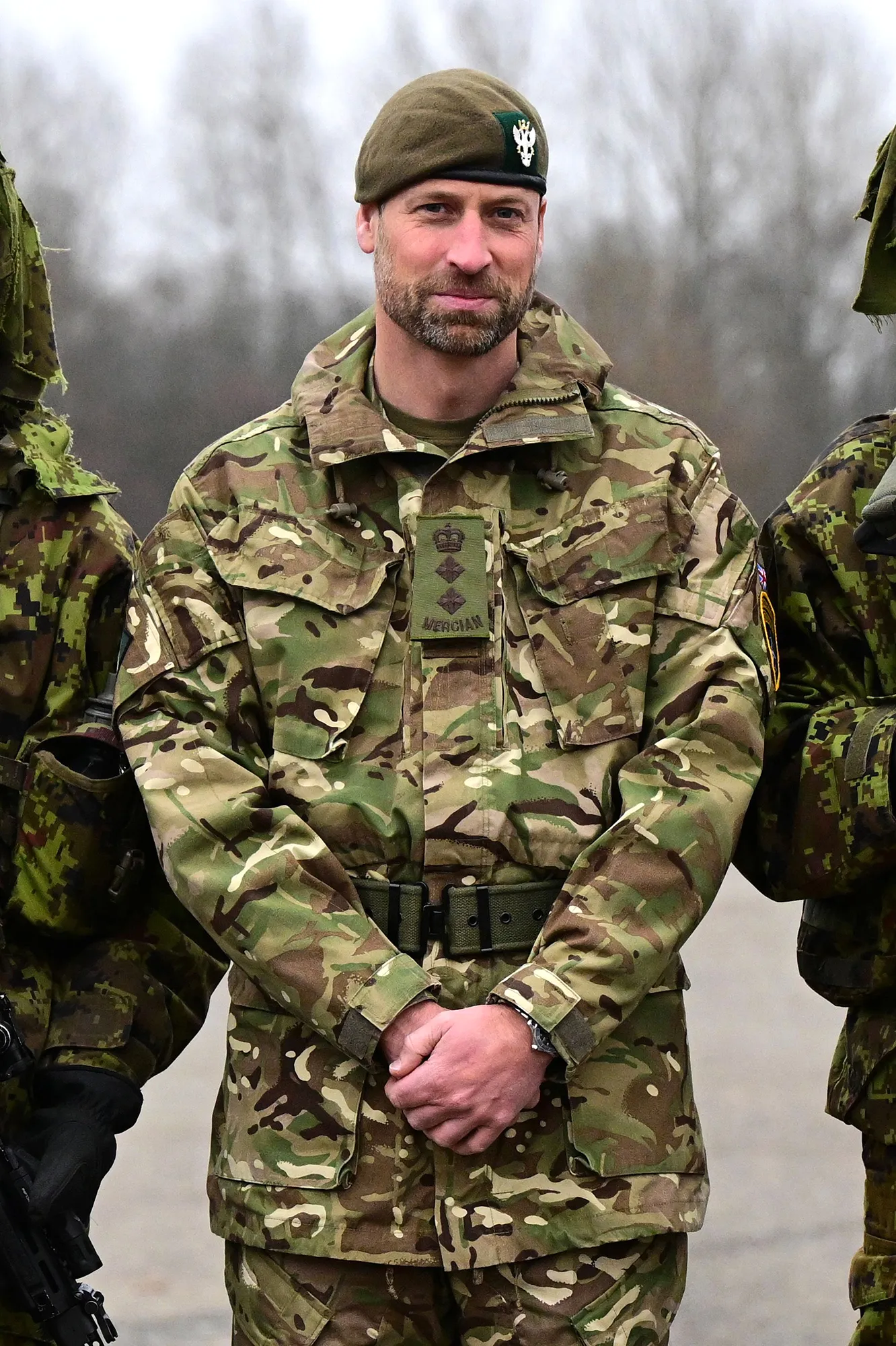 Prince William Dons Full Military Fatigues While Visiting British Troops in Estonia