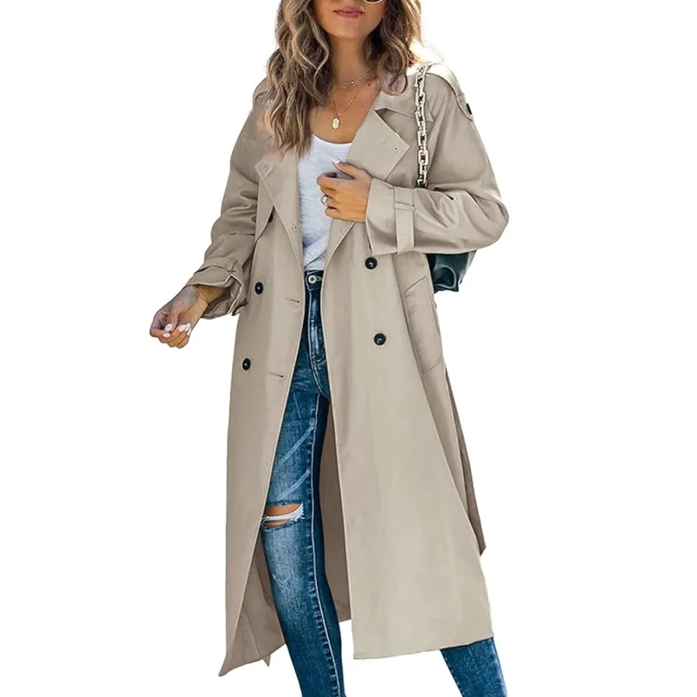 Makkrom Classic Double Breasted Long Trench Coat