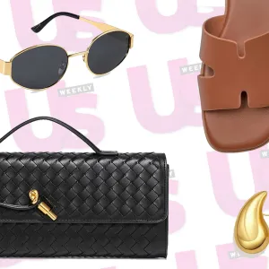 Amazon purse, sandals, sunglasses and earrings