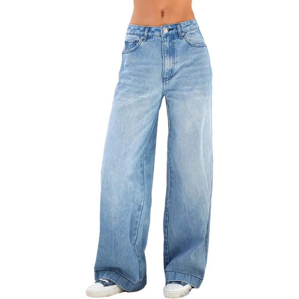 Covvoliy Wide Leg Boyfriend Jeans
