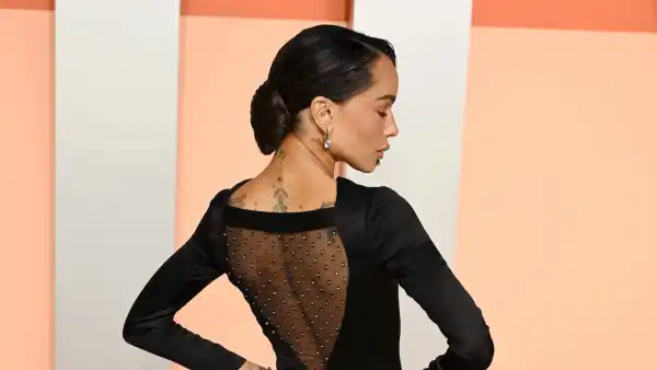 Zoe Kravitz Flashes Butt in Sheer Dress at 2025 Vanity Fair Oscar Party