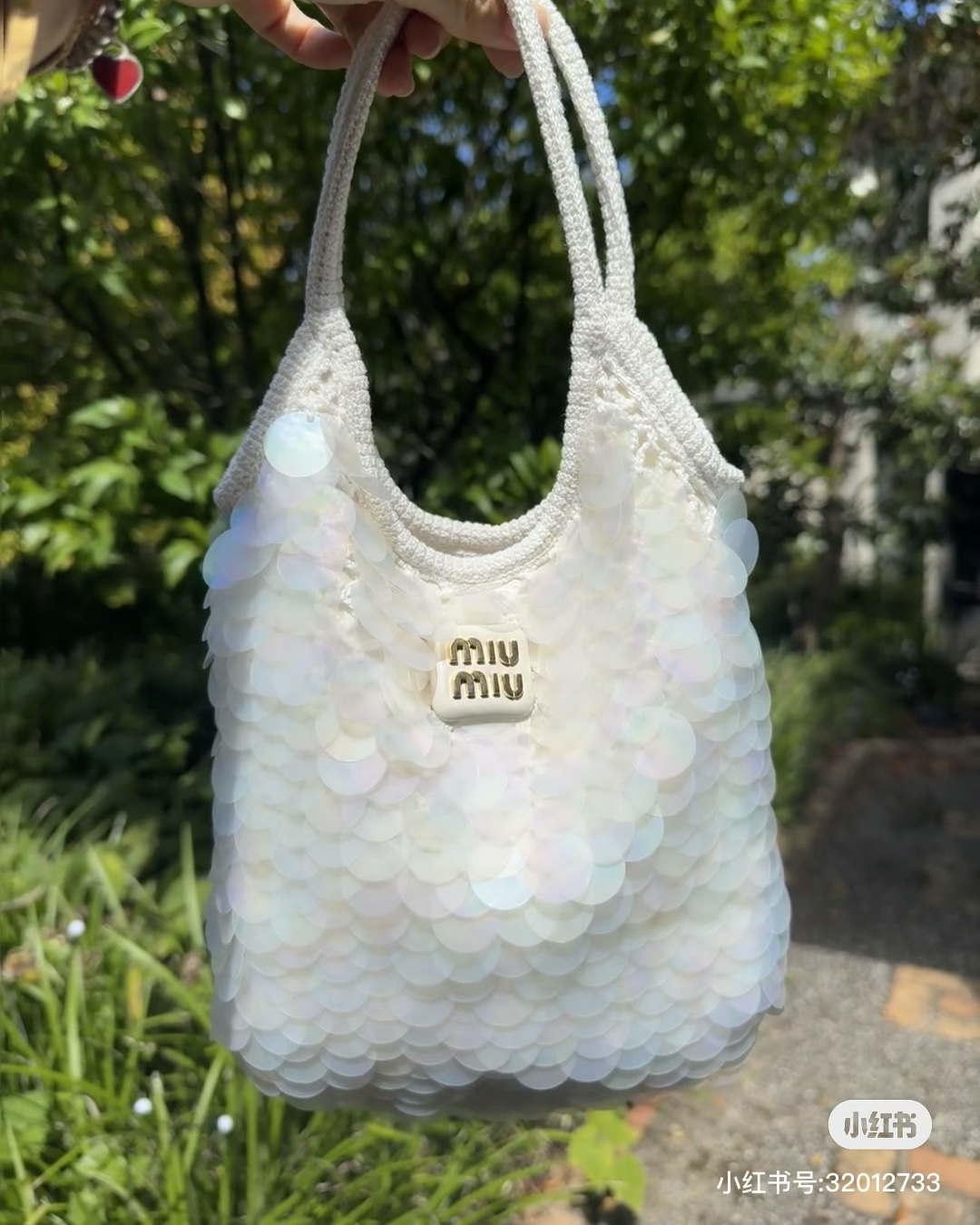 miu miu IVY Mesh Bag sequin