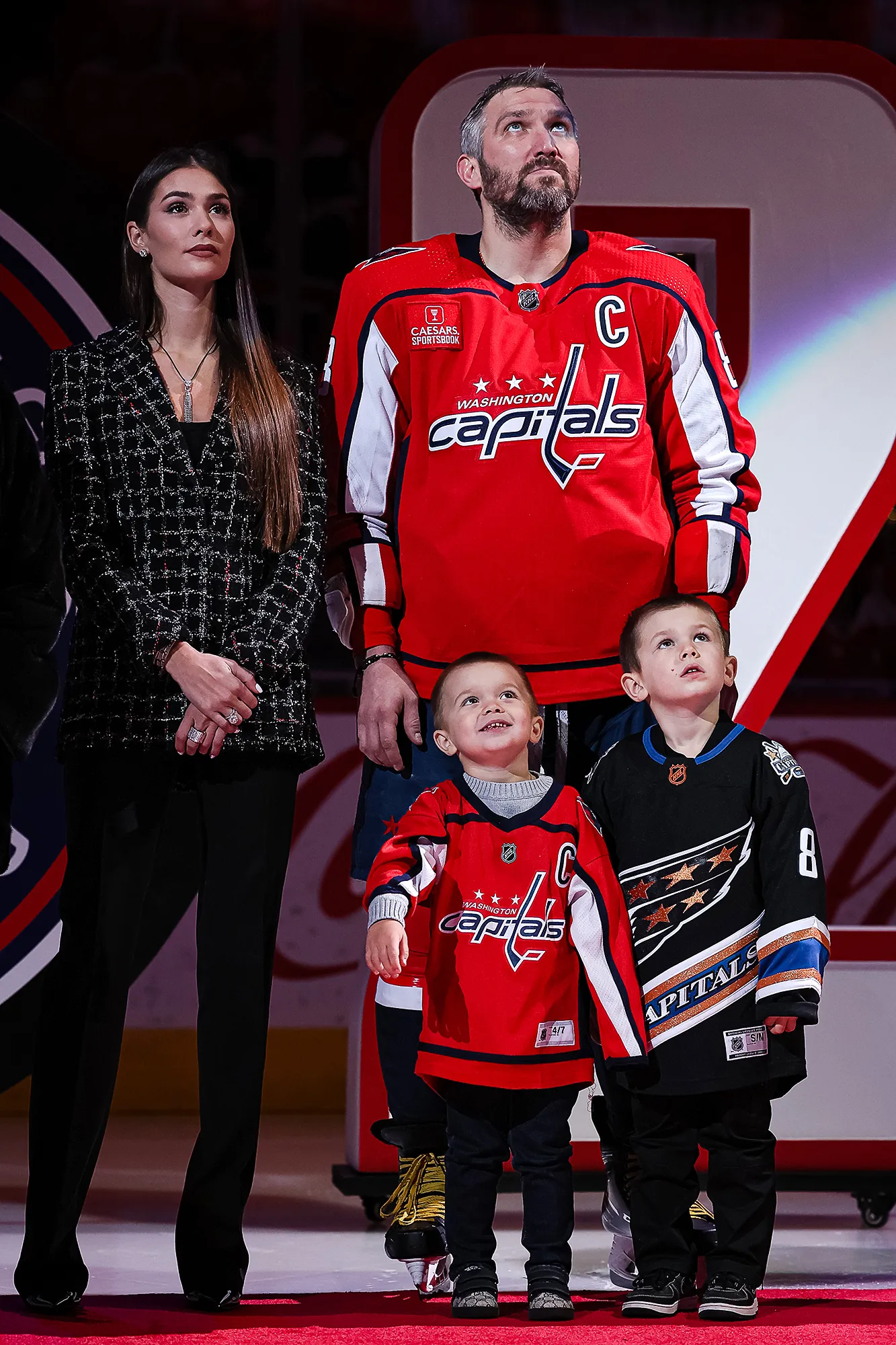 Alexander Ovechkin's Wife Nastasiya and 2 Sons Cheer on Capitals at Sunday Hockey Game
