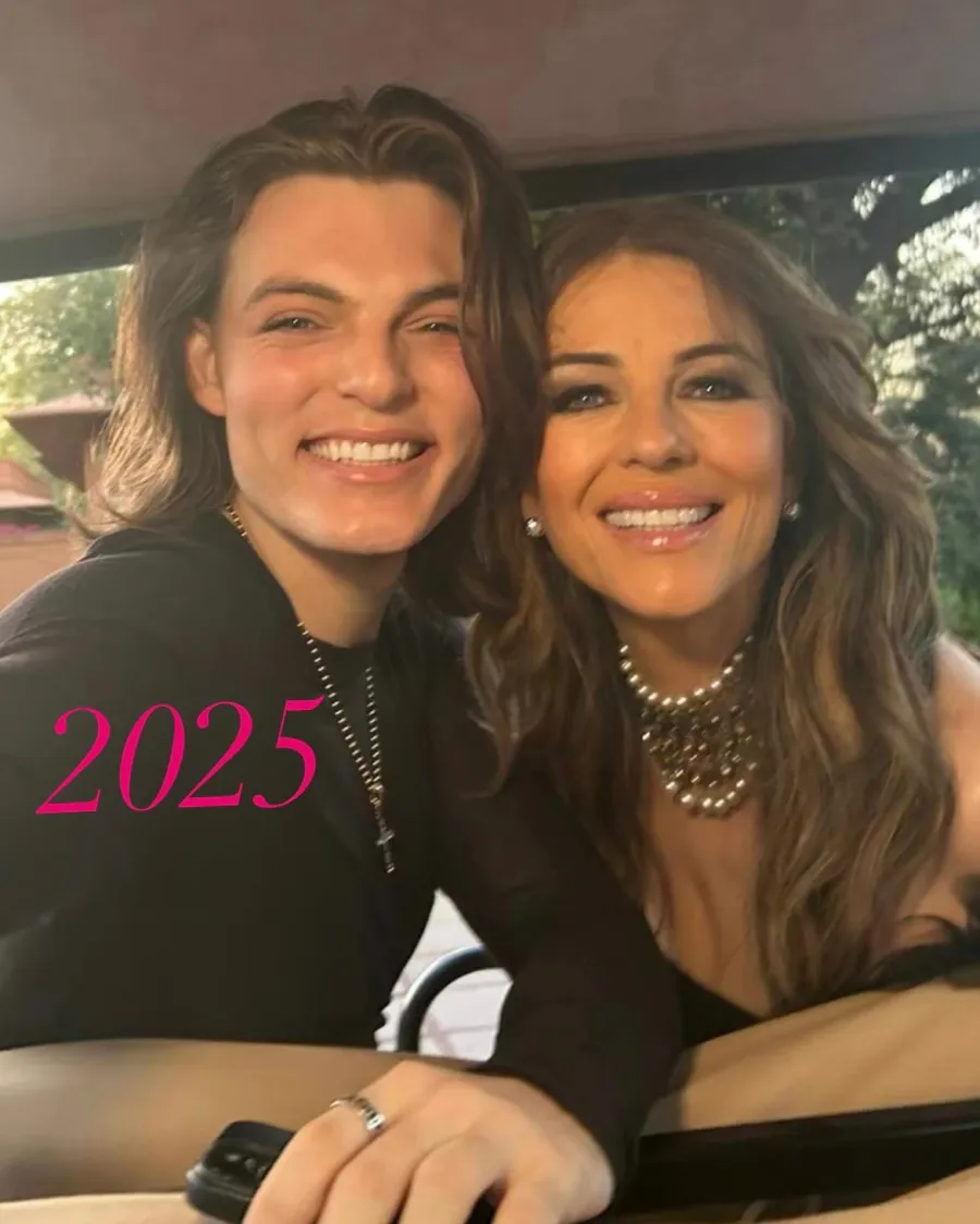 Elizabeth Hurleys Sweetest Moments With Her Son Damian Over the Years