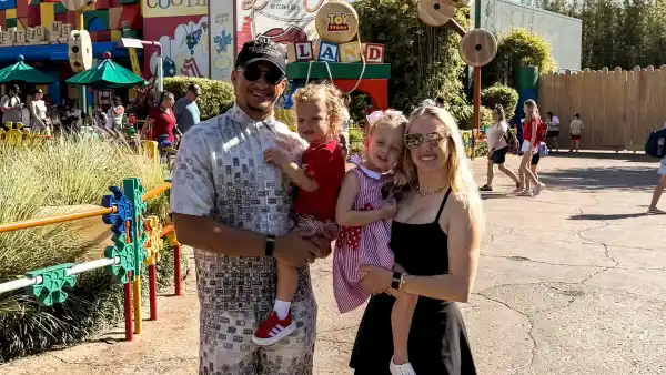 Celebs Visit Disney Theme Parks Patrick and Brittany Mahomes