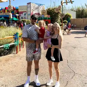 Celebs Visit Disney Theme Parks Patrick and Brittany Mahomes