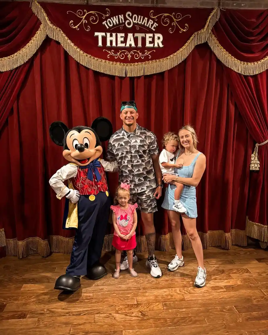 Celebs Visit Disney Theme Parks Patrick and Brittany Mahomes
