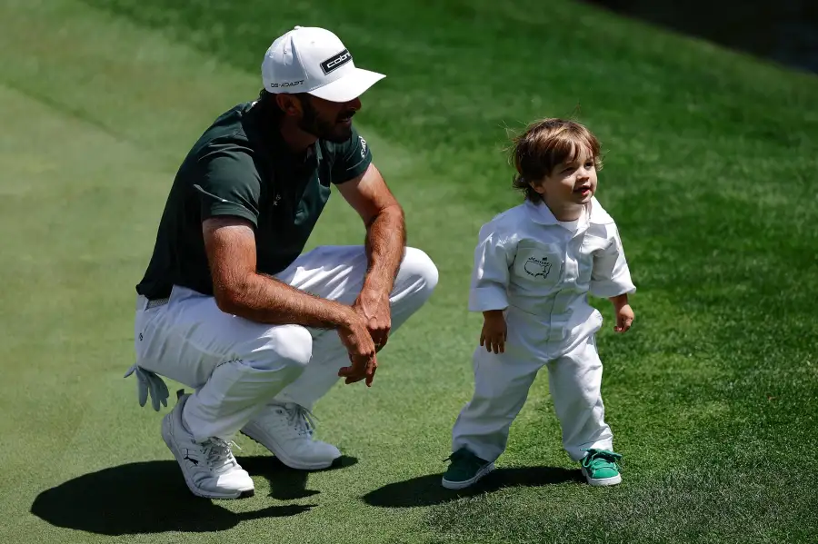 Cutest Kids at 2025 Masters Tournament Rory McIlroy s Daughter Poppy to Scottie Scheffler s Son Bennett 570 Max Homa of the United States smiles with his son Cam Andrew Homa