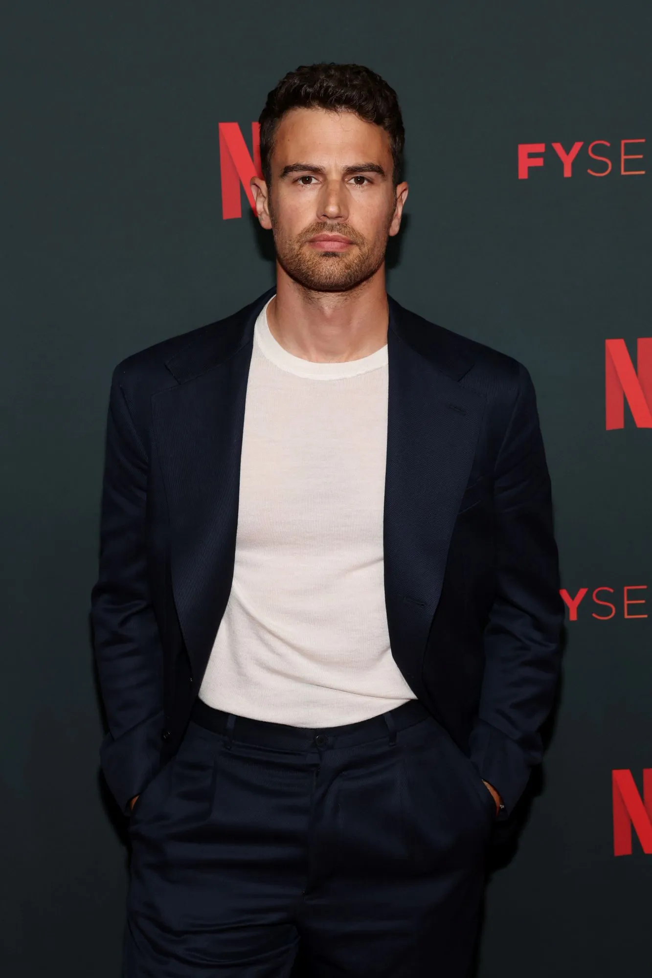 Theo James attends ATAS official FYSEE screening for Netflix's "The Gentlemen" at FYSEE at Sunset Las Palmas Studios