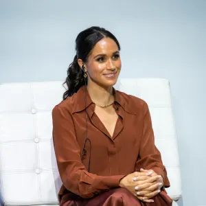 Meghan, Duchess of Sussex, during a forum about digital responsibility at EAN University during a visit around Colombia on August 15, 2024 in Bogota, Colombia.