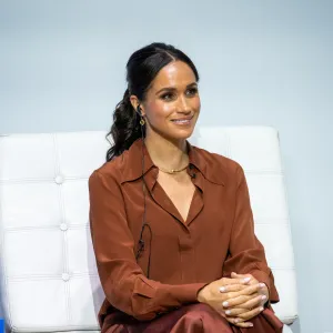 Meghan, Duchess of Sussex, during a forum about digital responsibility at EAN University during a visit around Colombia on August 15, 2024 in Bogota, Colombia.