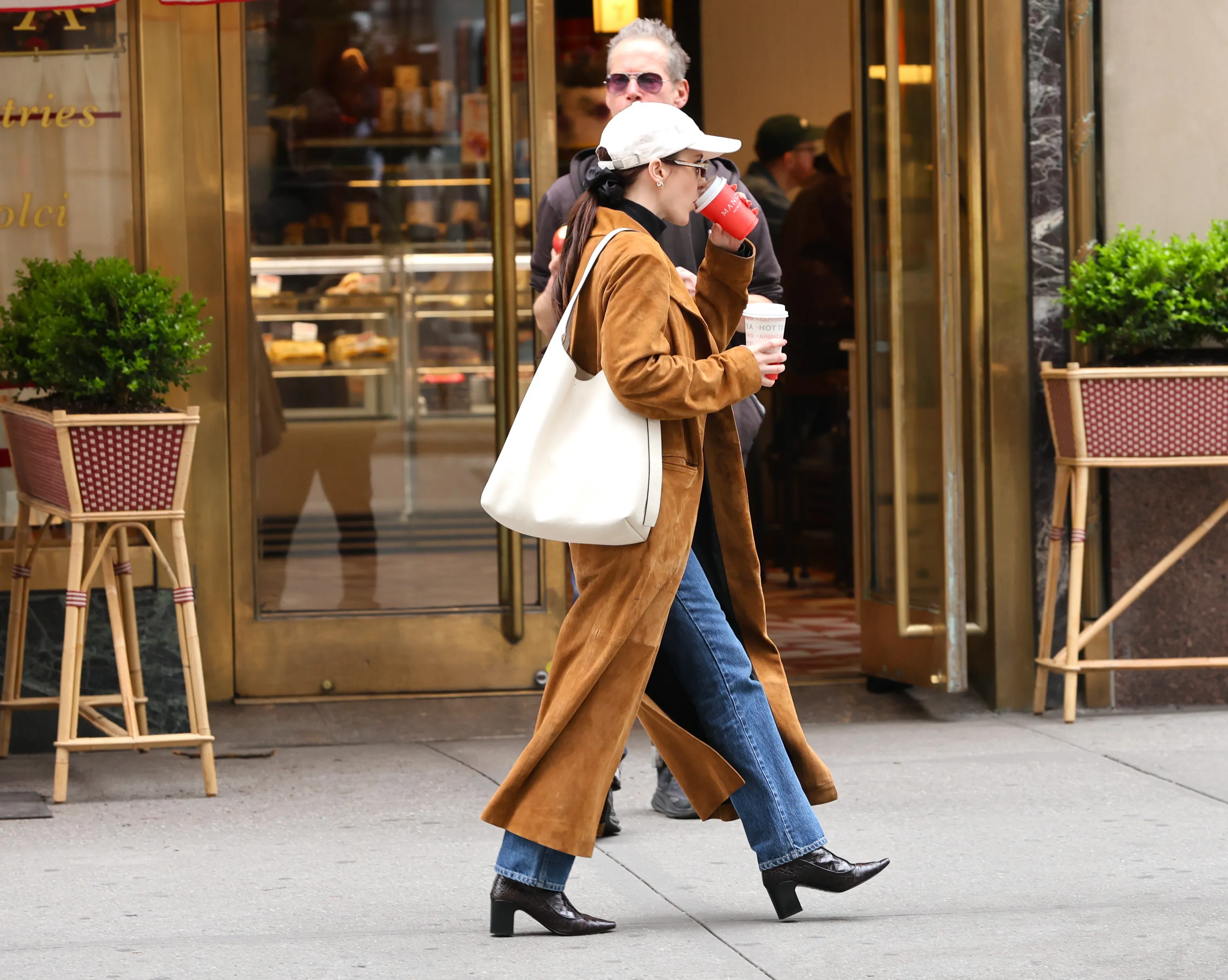 Rachel Brosnahan is seen on April 04, 2025 in New York City.