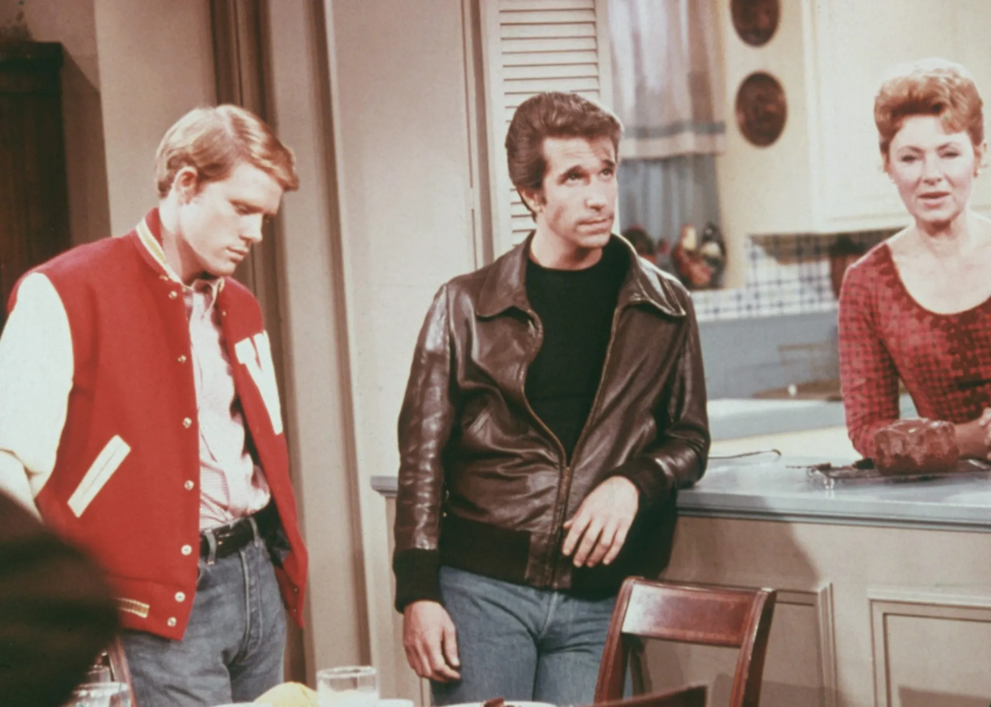 Ron Howard, Henry Winkler and Marion Ross in 'Happy Days'