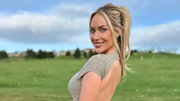 Golf Influencer Paige Spiranac Claps Back at Critics of Her Revealing Backless Outfit on the Course 043