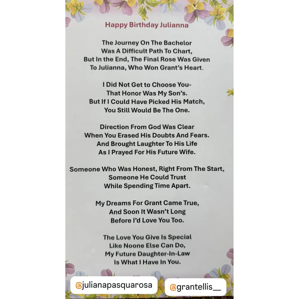 Grant Ellis Mom Pays Tribute to Juliana With a Poem