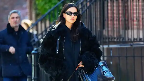 Irina Shayk Takes the Birkin Bag on a Dog Walk