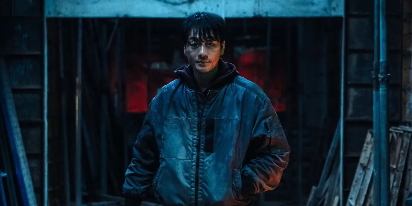 Park Hae-soo strikes a dramatic pose in Karma.