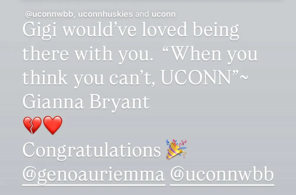 Kobe Bryant s Daughter Gigi Could ve Been a Freshman on UConn National Title Team