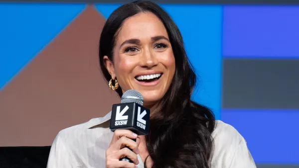TOPSHOT - Britain's Meghan, Duchess of Sussex, attends the "Keynote: Breaking Barriers, Shaping Narratives: How Women Lead On and Off the Screen," during the SXSW 2024 Conference and Festivals at the Austin Convention Center on March 8, 2024, in Austin, Texas. (Photo by SUZANNE CORDEIRO / AFP) (Photo by SUZANNE CORDEIRO/AFP via Getty Images)