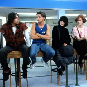 Judd Nelson, Emilio Estevez, Ally Sheedy, Molly Ringwald, Anthony Michael Hall in the Breakfast Club