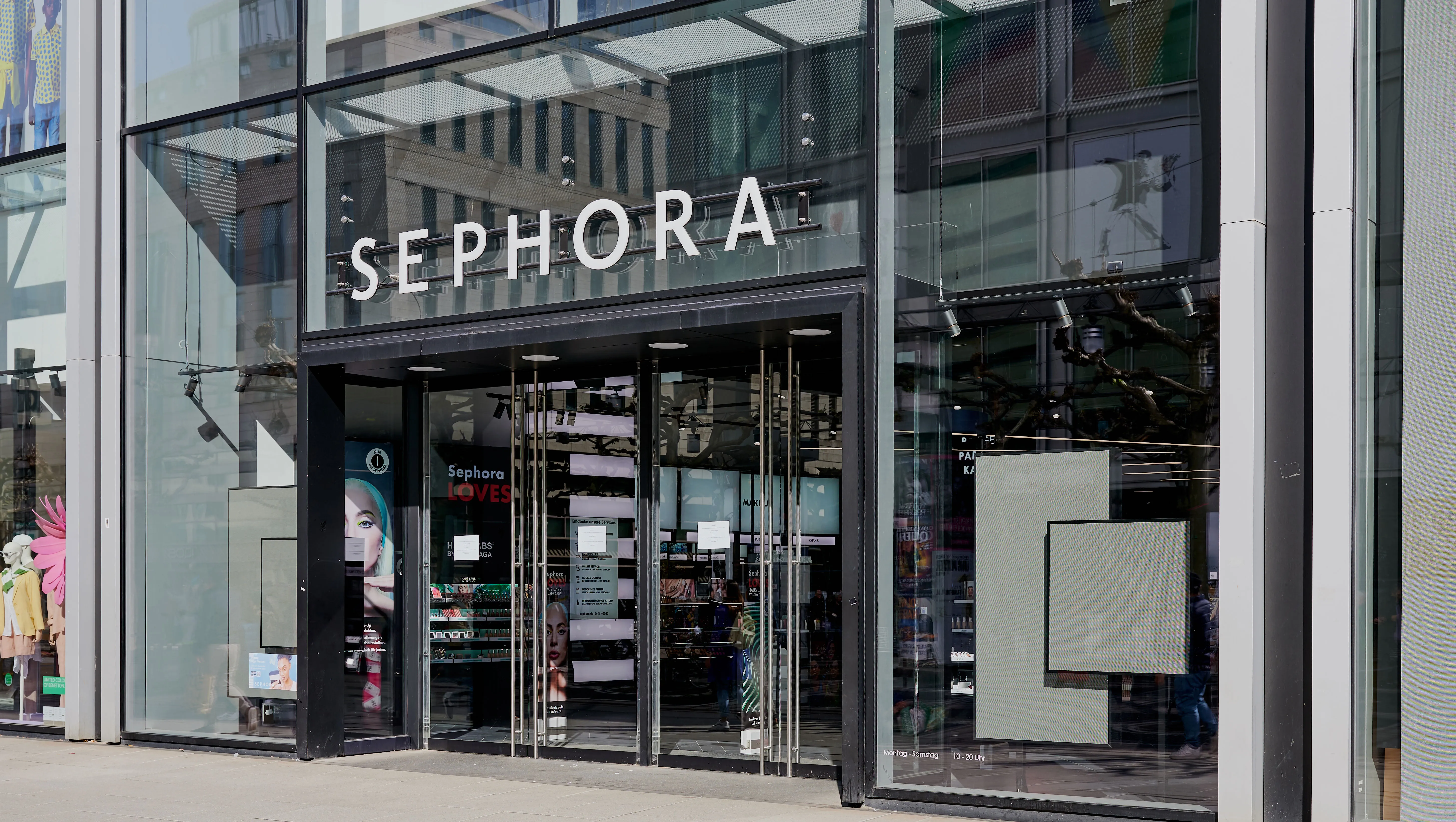 Frankfurt, Germany - April 11, 2024: Sephora store front in the shopping street Zeil in Frankfurt