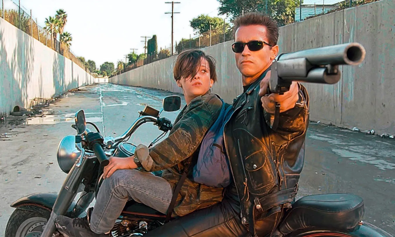 Edward Furlong and Arnold Schwarzenegger in 'Terminator 2: Judgment Day.'