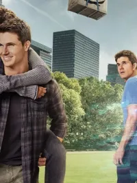 Robbie Amell is jealous of himself in Upload.