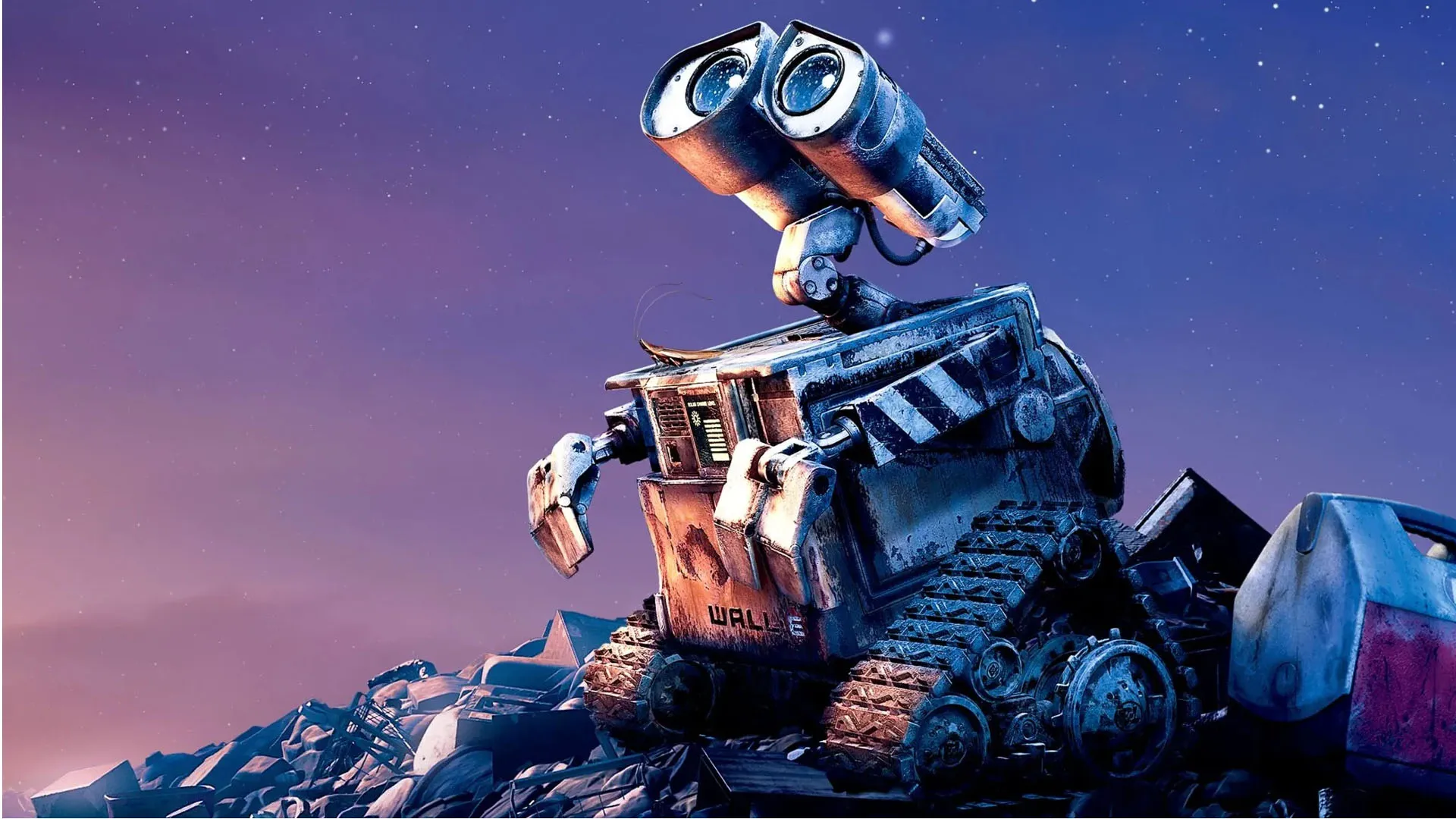 WALL-E looks up in a promo image from WALL-E.