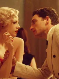 A man leans into a woman in A Cruel Love.