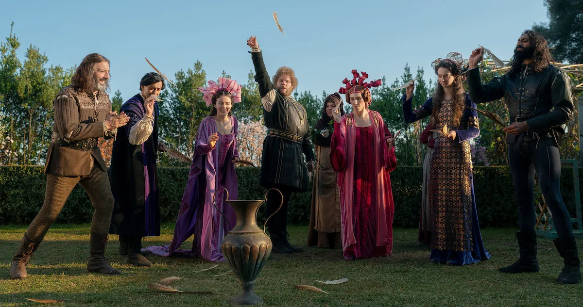 Tony Hale, Karan Gill, Lou Gala, Douggie McMeekin, Saoirse-Monica Jackson, Zosia Mamet, Tanya Reynolds, and Amar Chadha-Patel in 'The Decameron.'