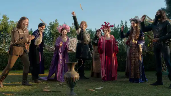 Tony Hale, Karan Gill, Lou Gala, Douggie McMeekin, Saoirse-Monica Jackson, Zosia Mamet, Tanya Reynolds, and Amar Chadha-Patel in 'The Decameron.'