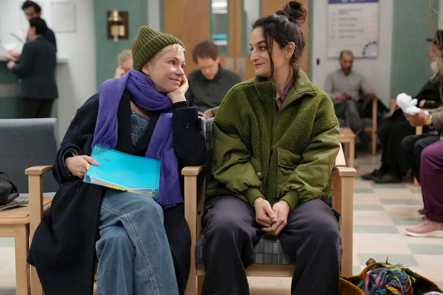 Two women look at each other in 'Dying For Sex.'