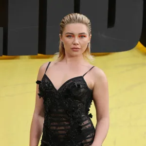 Florence Pugh Rocks See-Through Lace Gown at 'Thunderbolts' Premiere