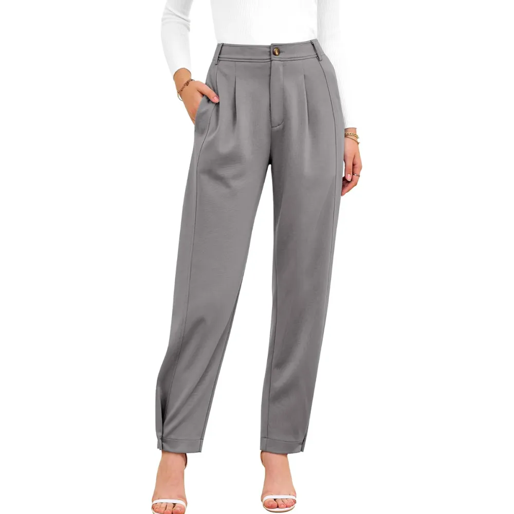 BTFBM High Waist Straight Slacks with Pockets Amazon
