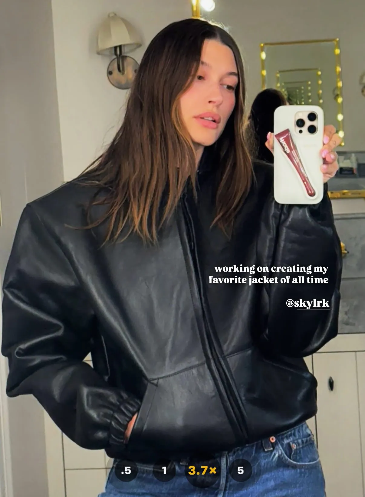 Hailey Bieber Is Creating Her Own Leather Jacket Inspired by Justin Bieber