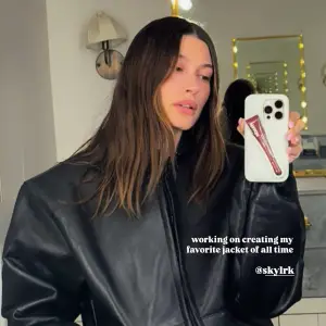 Hailey Bieber Is Creating Her Own Leather Jacket Inspired by Justin Bieber
