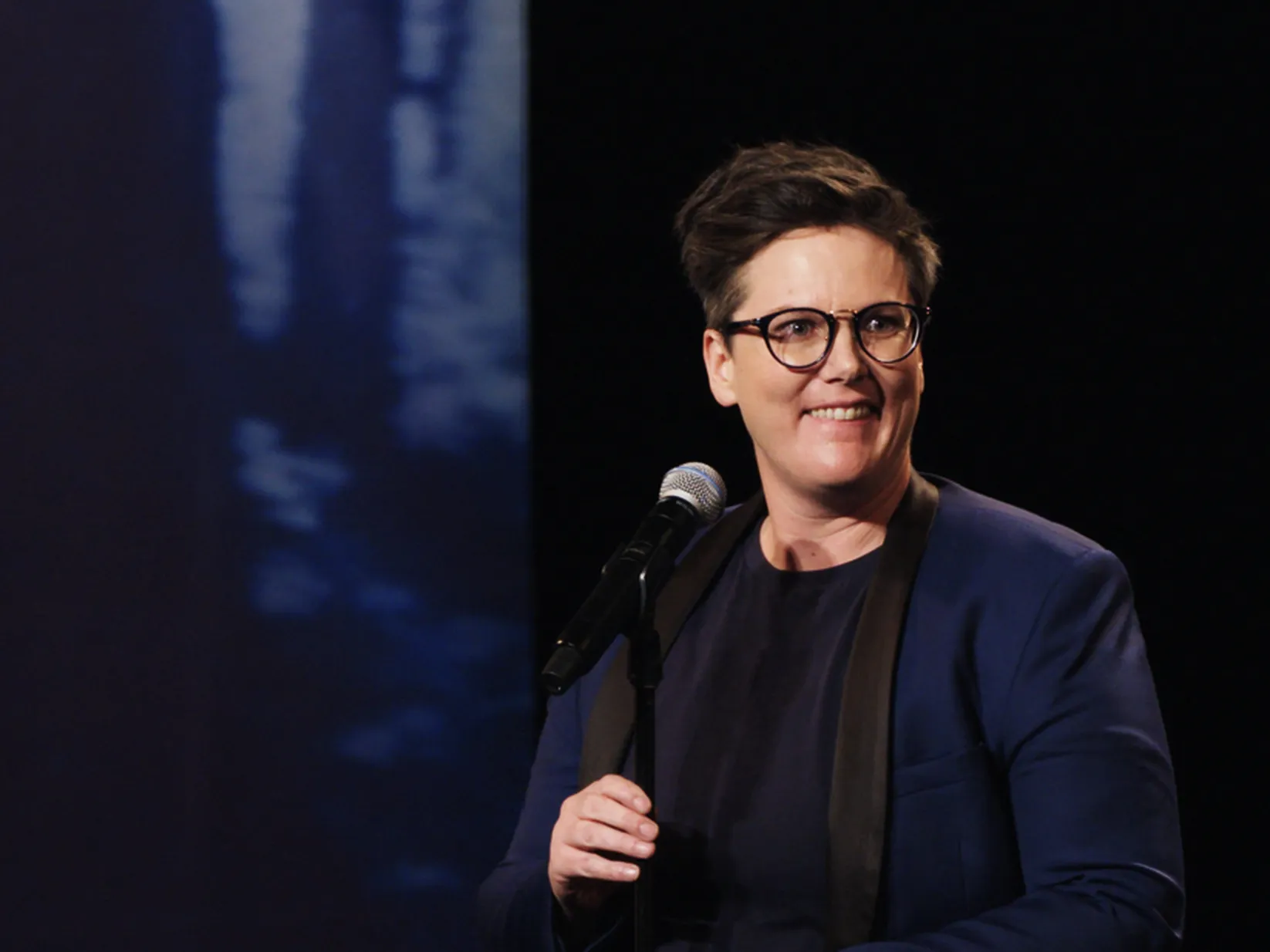 Hannah Gadsby in their stand-up special 'Nanette.'
