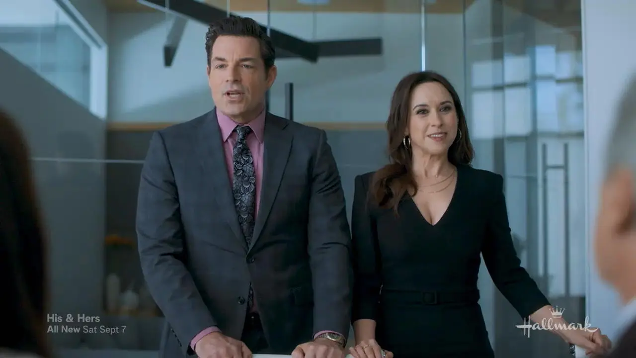 Brennan Elliott and Lacey Chabert in 'His and Hers' from Hallmark.